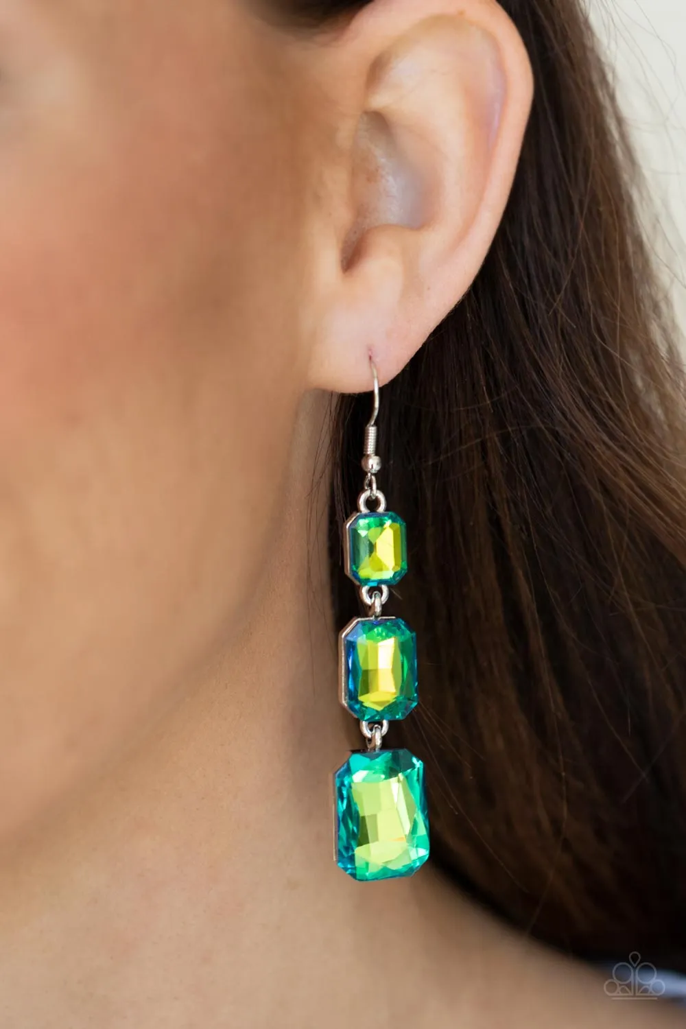 Earrings Cosmic Red Carpet - Multi Green E2362