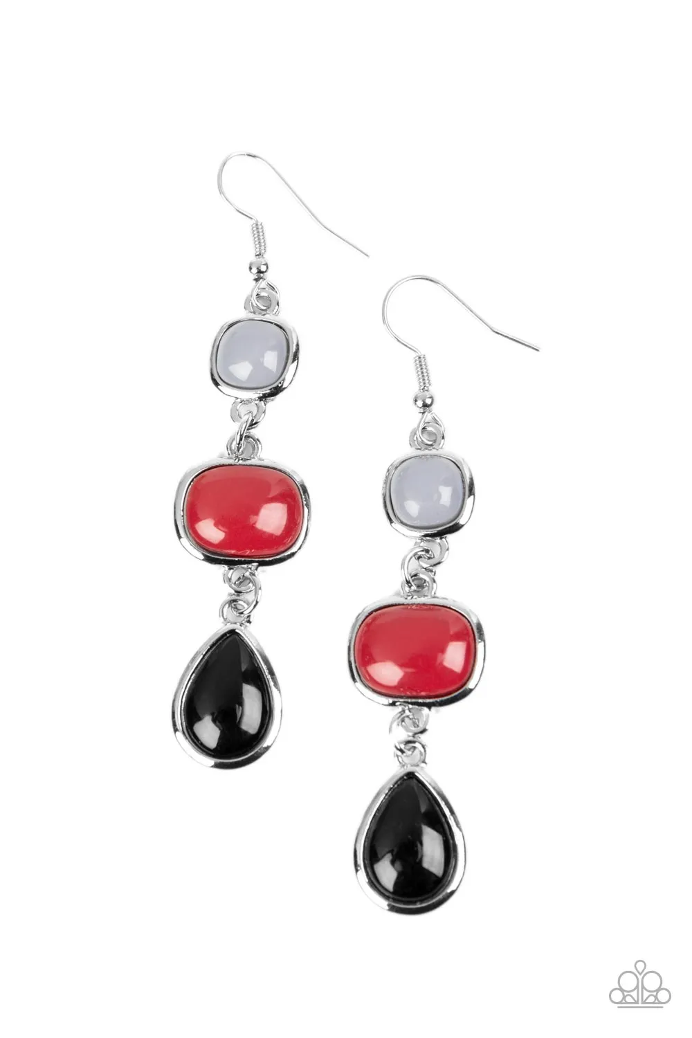 Earrings Fashion Frolic - Multi Red & Black E463