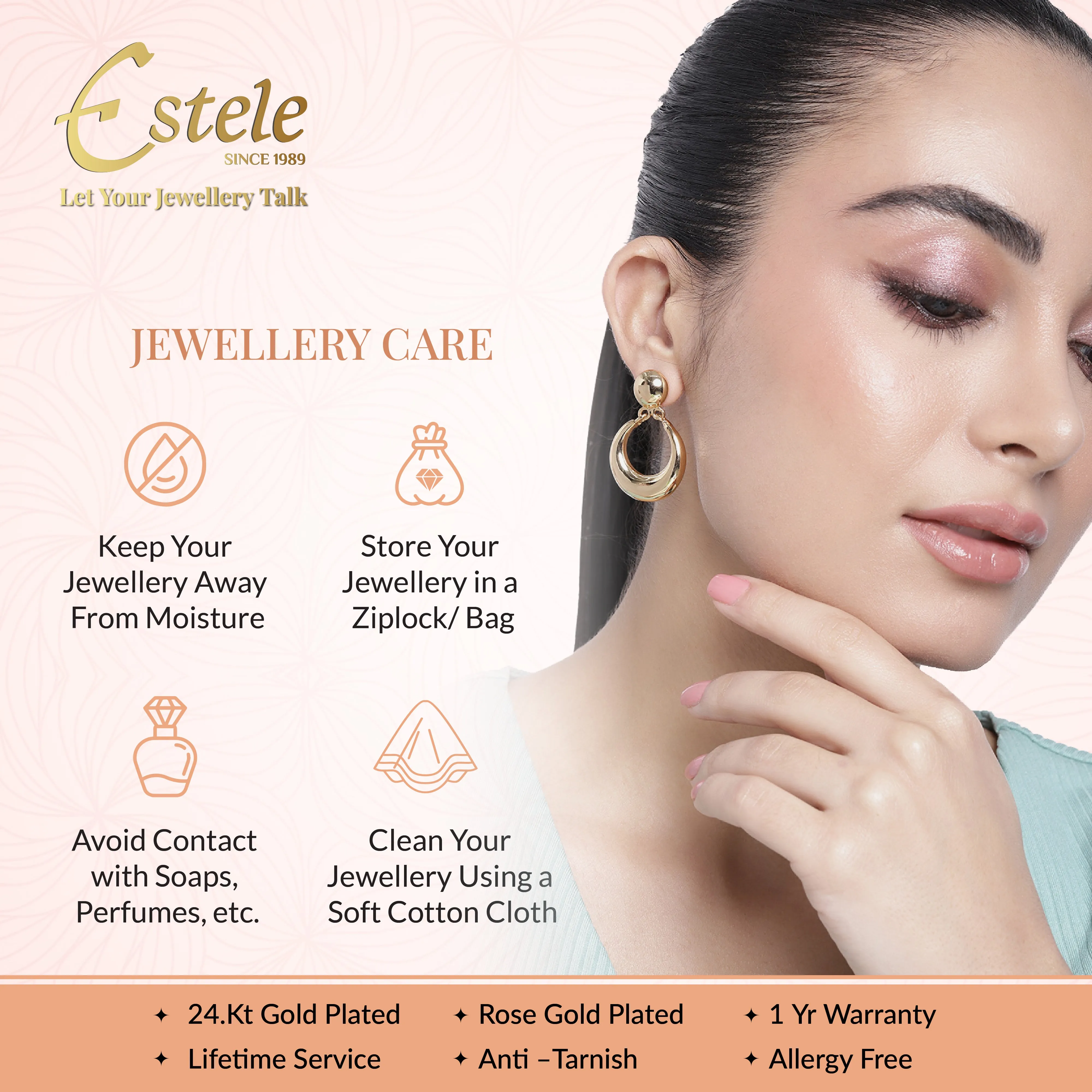 Estele Gold Plated CZ Beautiful Designer Earrings with Pearls for Women