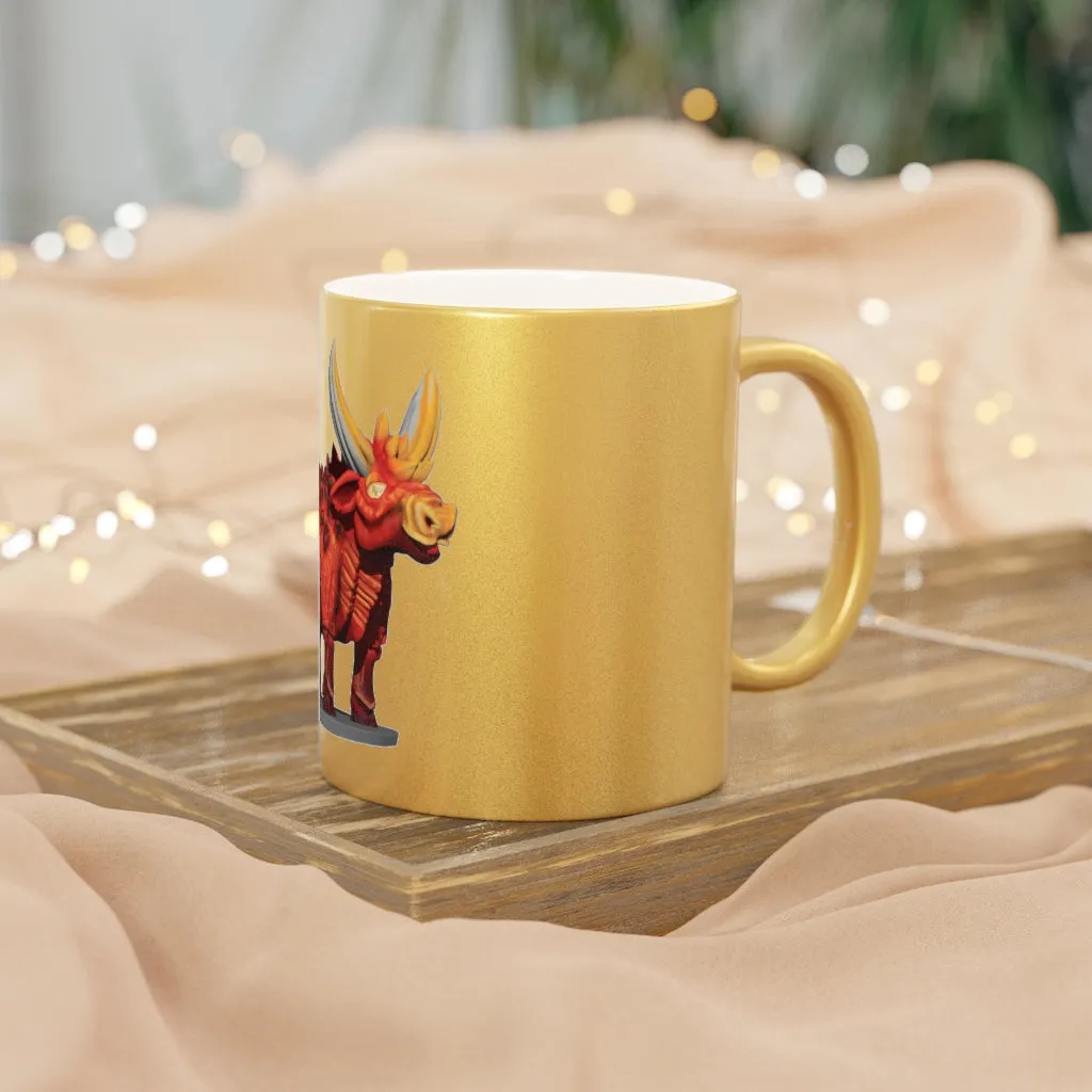 Fire Bull Metallic Mug (Silver / Gold)