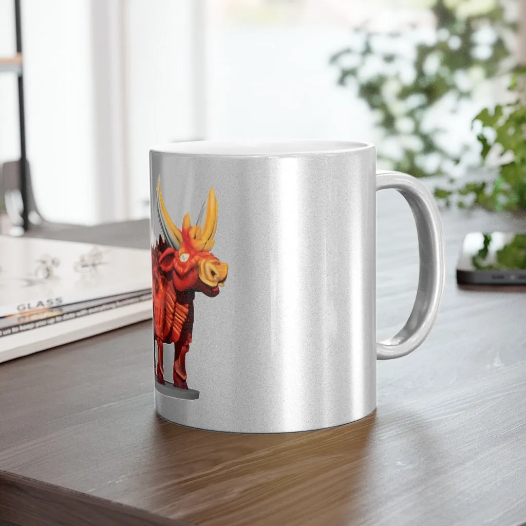 Fire Bull Metallic Mug (Silver / Gold)