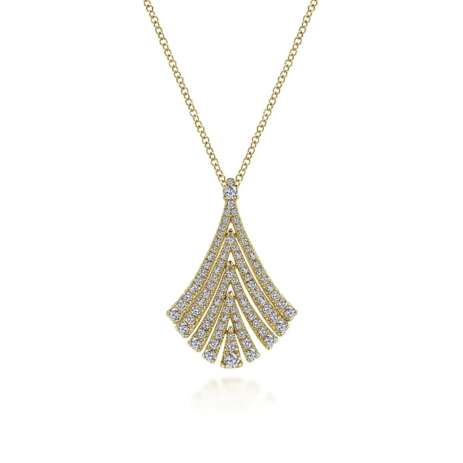 Gabriel & Co. Diamond "Art Moderne" Fan Pendant