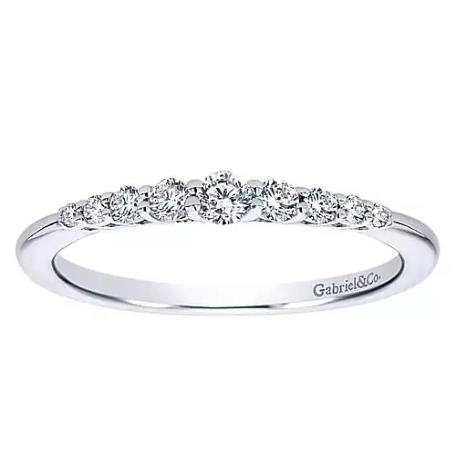 Gabriel & Co. Graduating Diamond Wedding Band