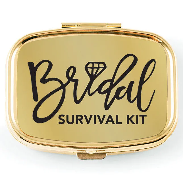 Gold Bridal Survival Pocket/Purse Pill Hangover Box