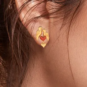 Gorgeous 22k Gold Lovebirds And Hearts Design Earrings For Women From Pc Chandra