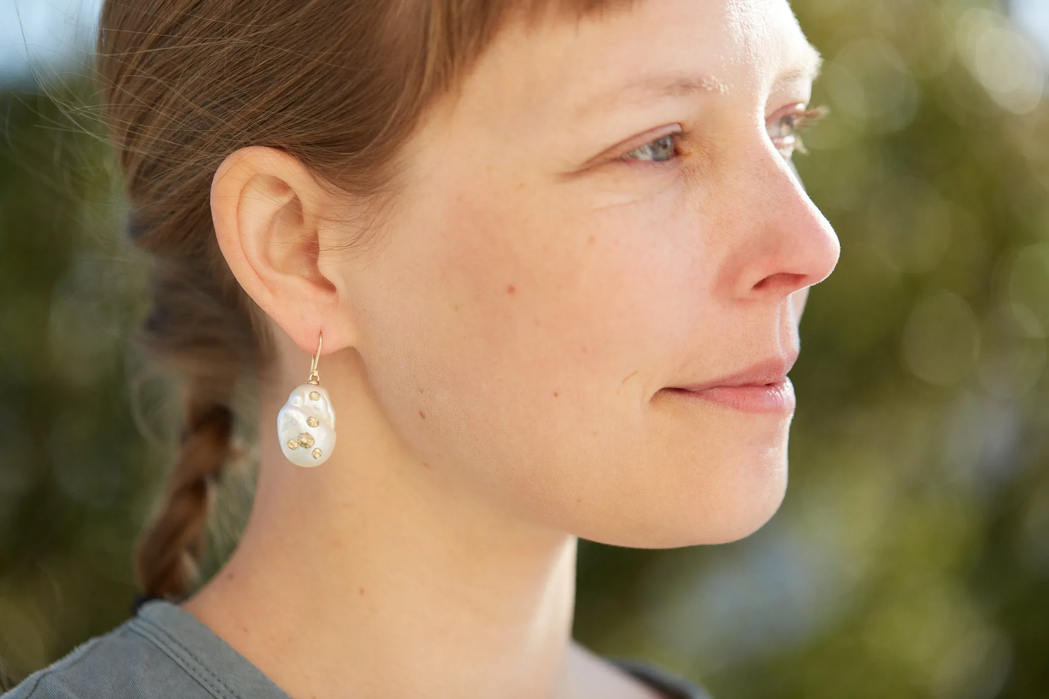 Grand Pearl Ruthie B. Earrings with Barnacles