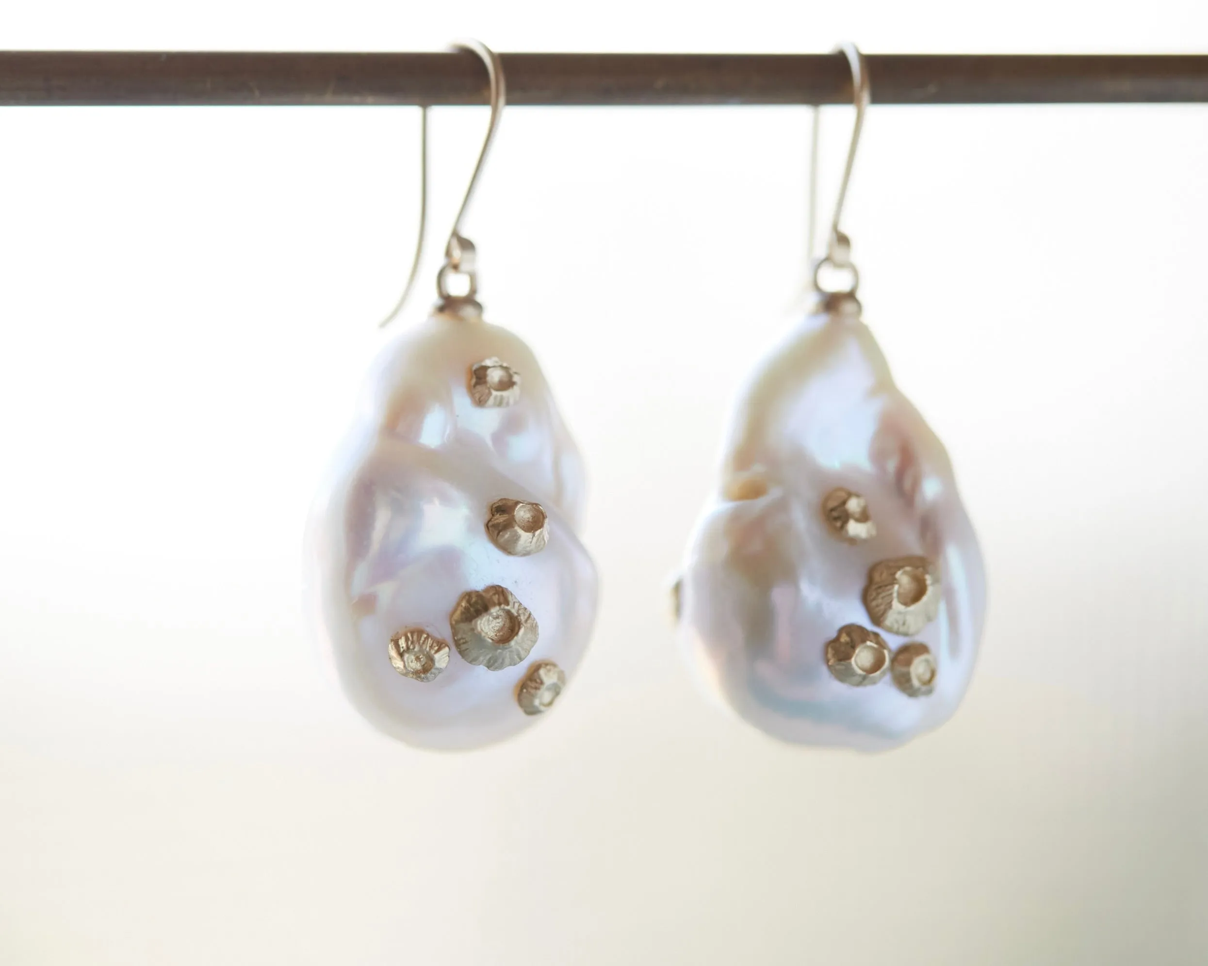 Grand Pearl Ruthie B. Earrings with Barnacles