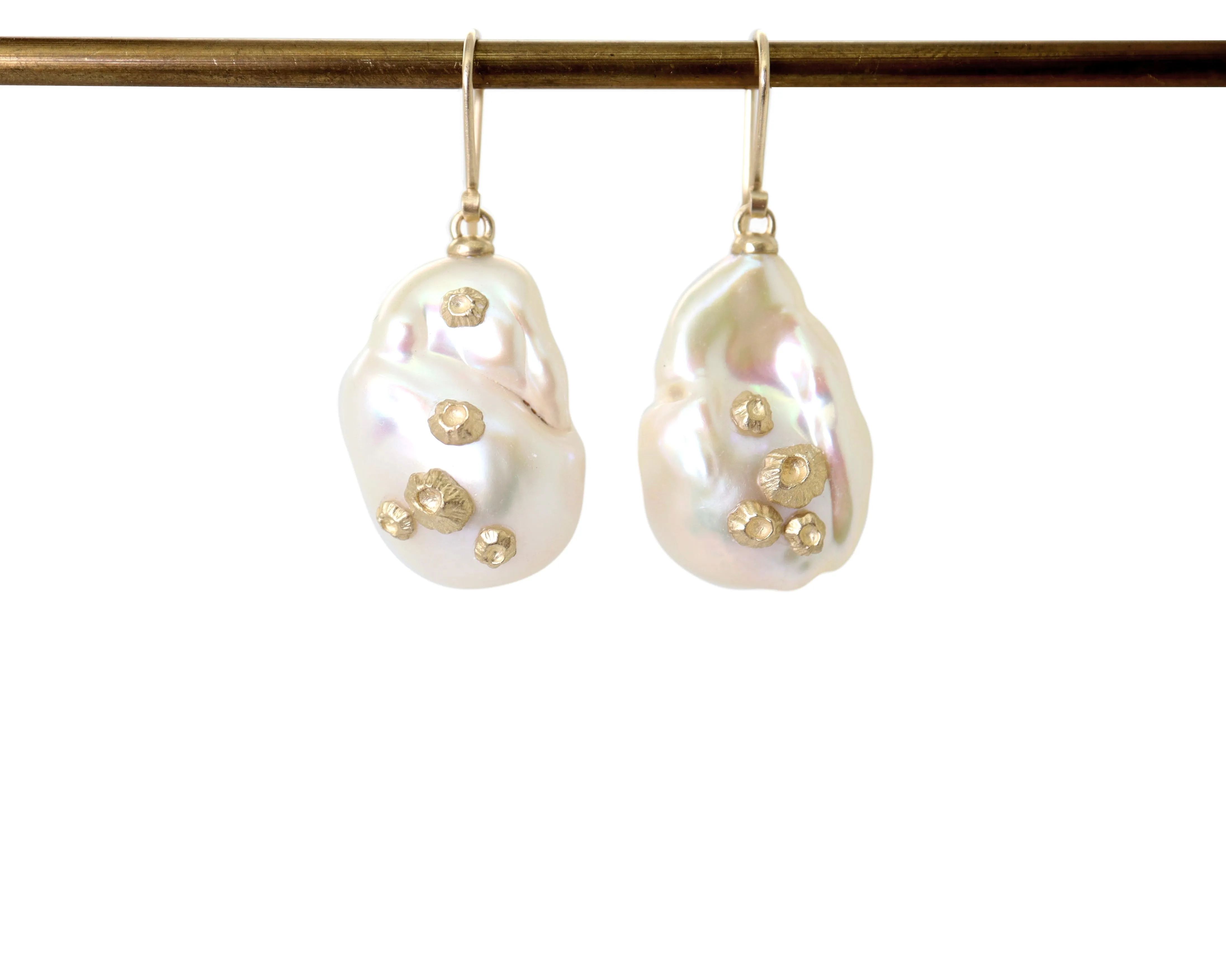 Grand Pearl Ruthie B. Earrings with Barnacles