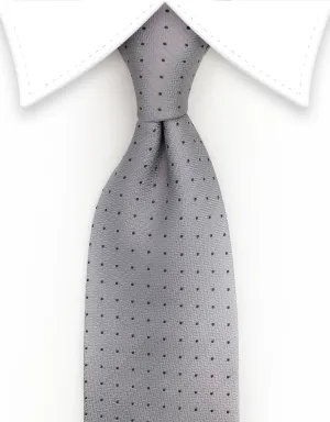 Gray Necktie with Charcoal Pin Dots