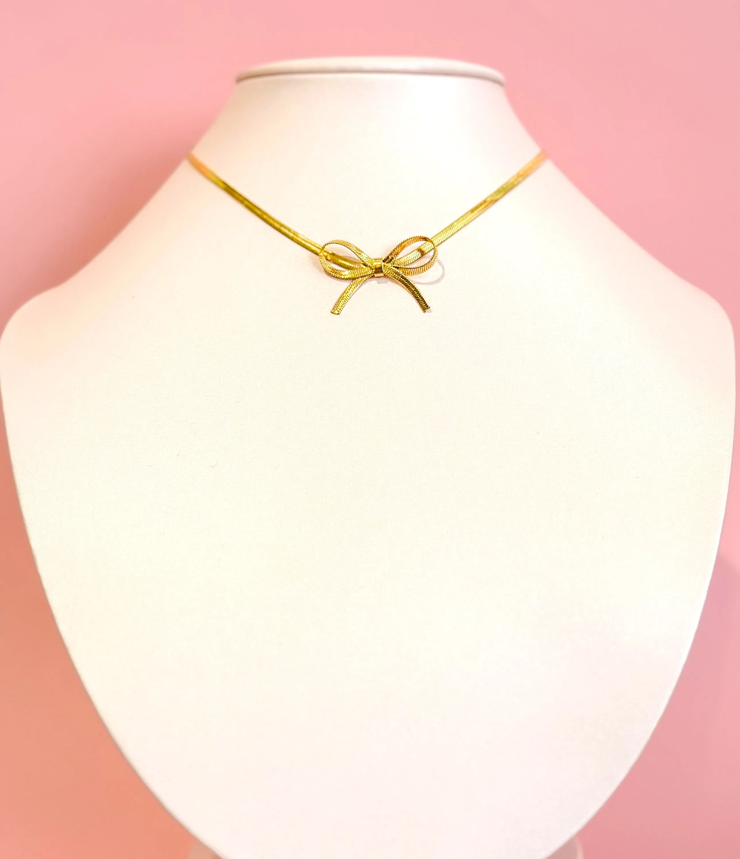 Herringbone Bow Necklace