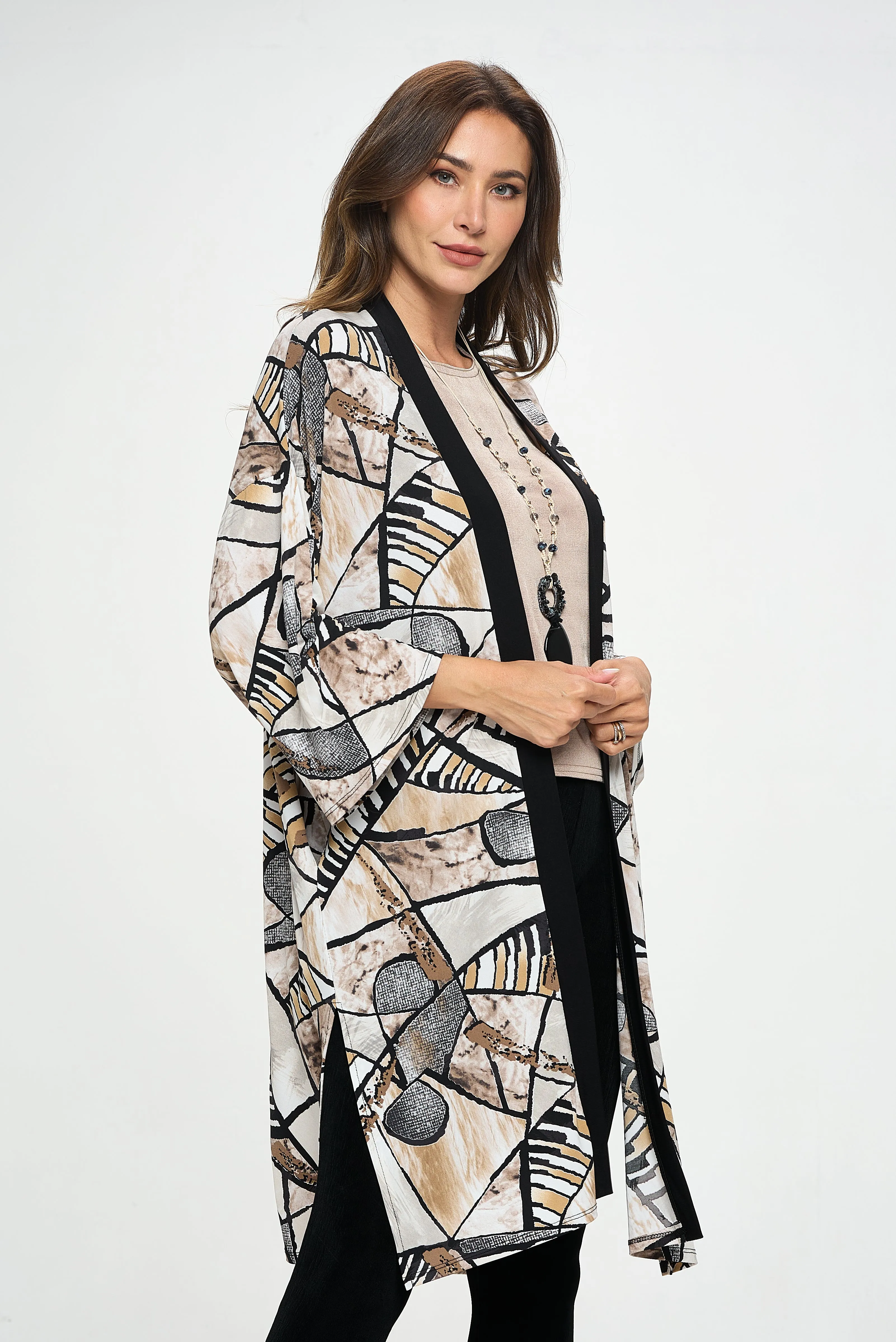 HIT Kimono Long Jacket W/Pocket-4085HT-QRP1-CK-W393