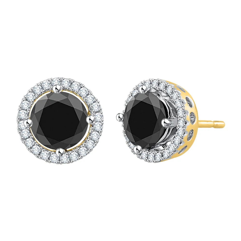 KATARINA Black and White Diamond Earrings (2 1/5 cttw)