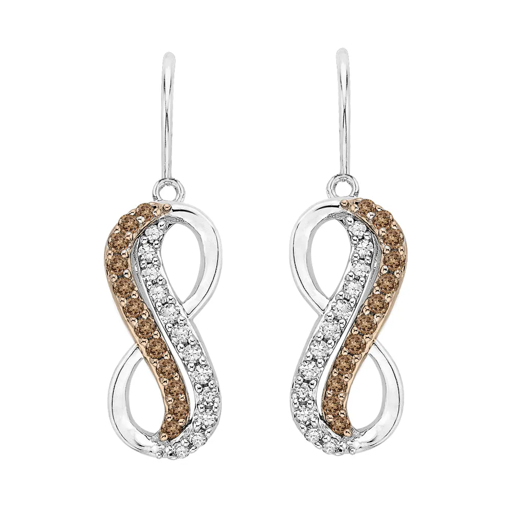 KATARINA Diamond Infinity Dangle Earrings (1/5 cttw JK, SI2/I1)