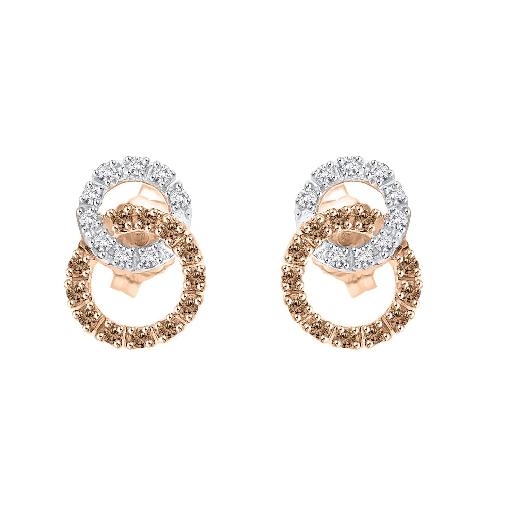 KATARINA Diamond Interlocking Circle Earrings (1/4 cttw GH, I2/I3)