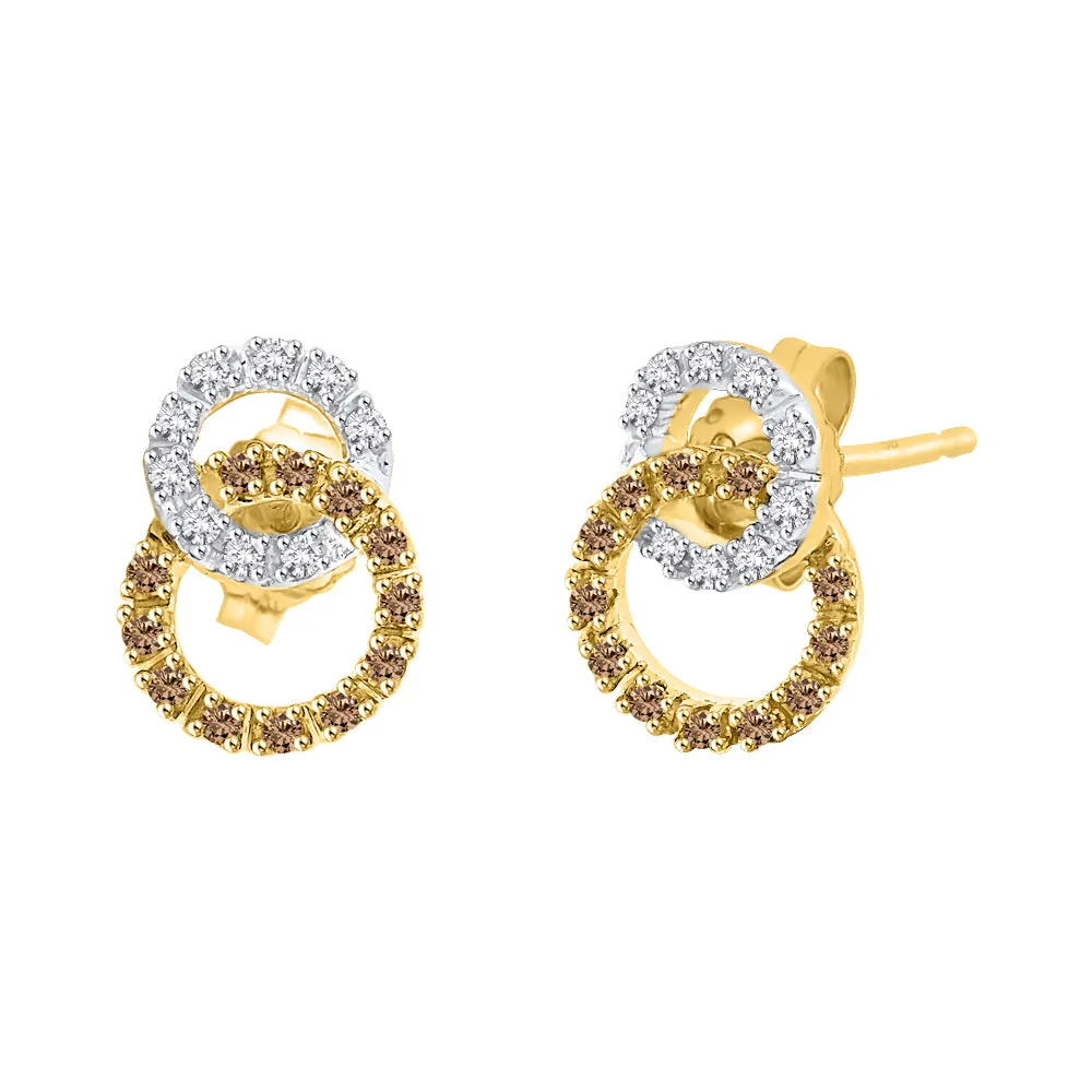 KATARINA Diamond Interlocking Circle Earrings (1/4 cttw GH, I2/I3)