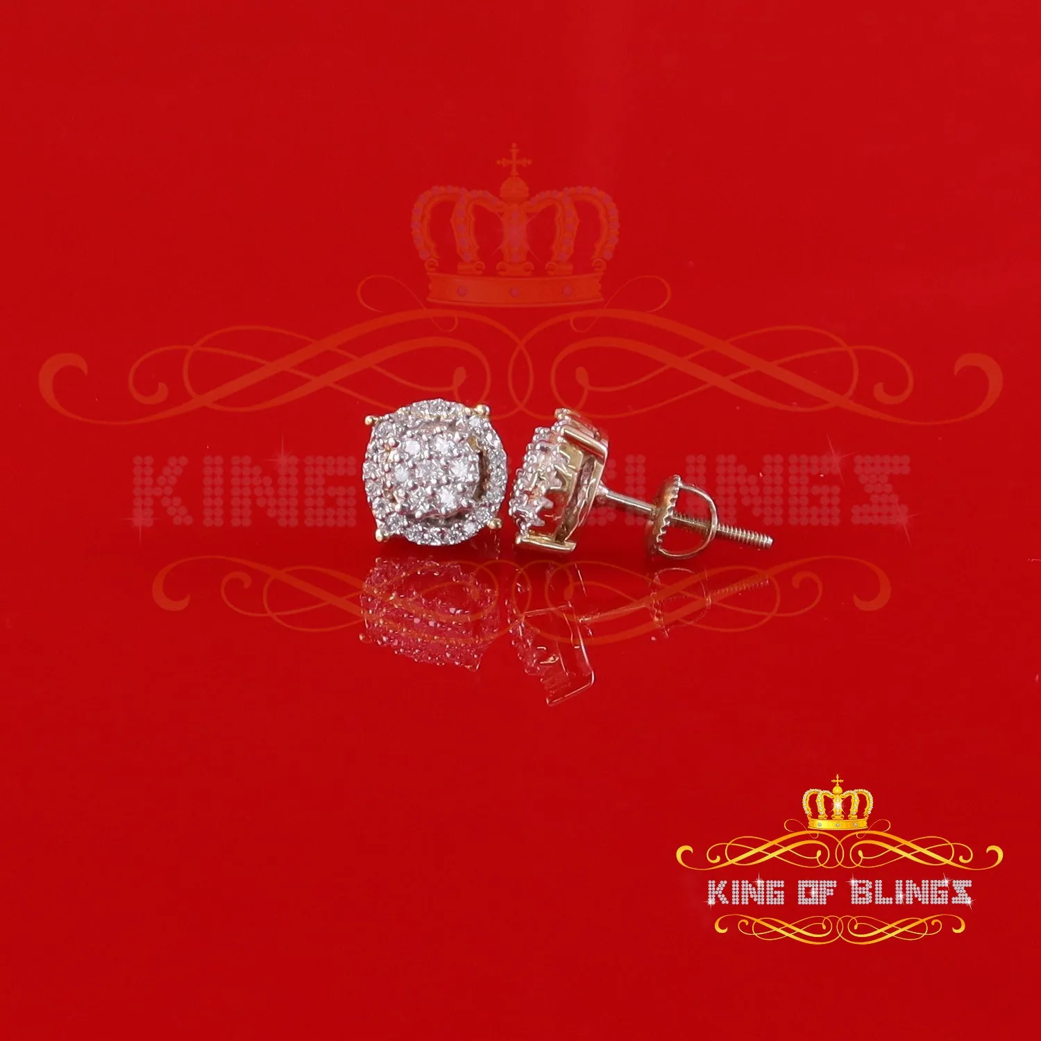 King  of Bling's 925 Sterling Silver Yellow 0.40ct VVS 'D' Moissanite Men's Womens Stud Earrings