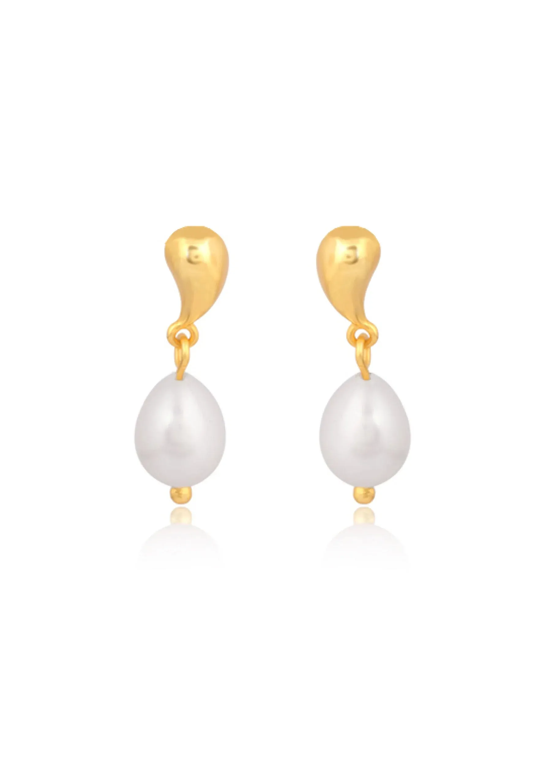 Lola Knight - Hailey - Pearl Drop Bridal Earrings - Gold