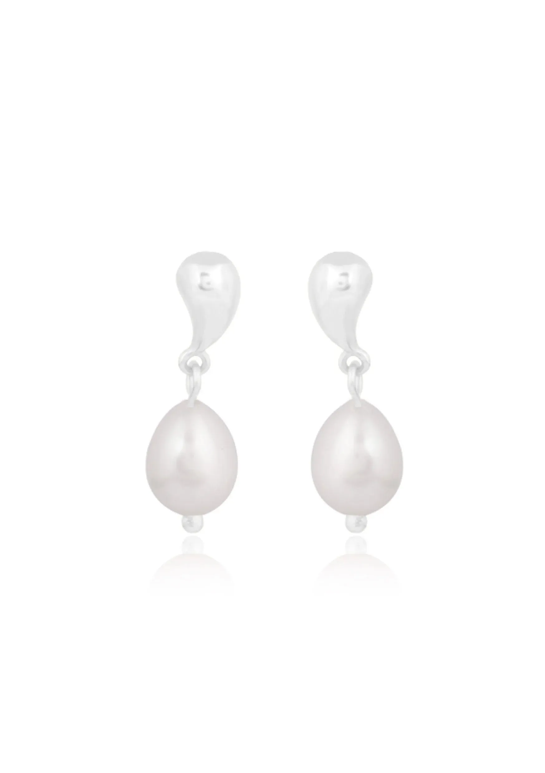 Lola Knight - Hailey - Pearl Drop Bridal Earrings - Silver