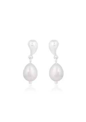 Lola Knight - Hailey - Pearl Drop Bridal Earrings - Silver