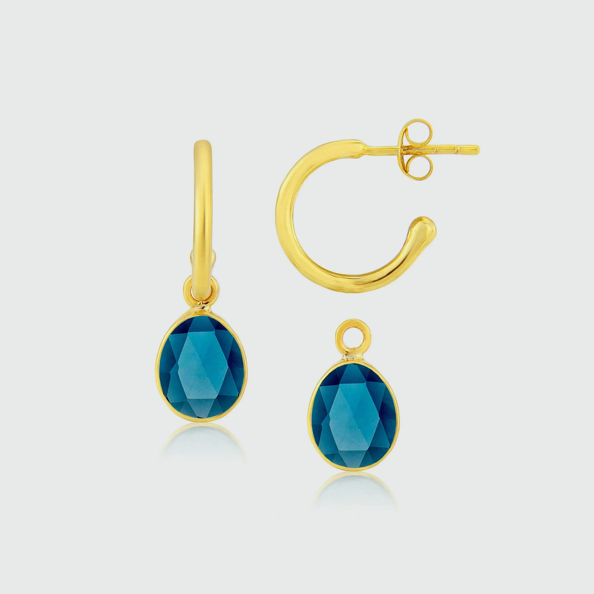 Manhattan Gold & London Topaz Interchangeable Gemstone Drop Earrings