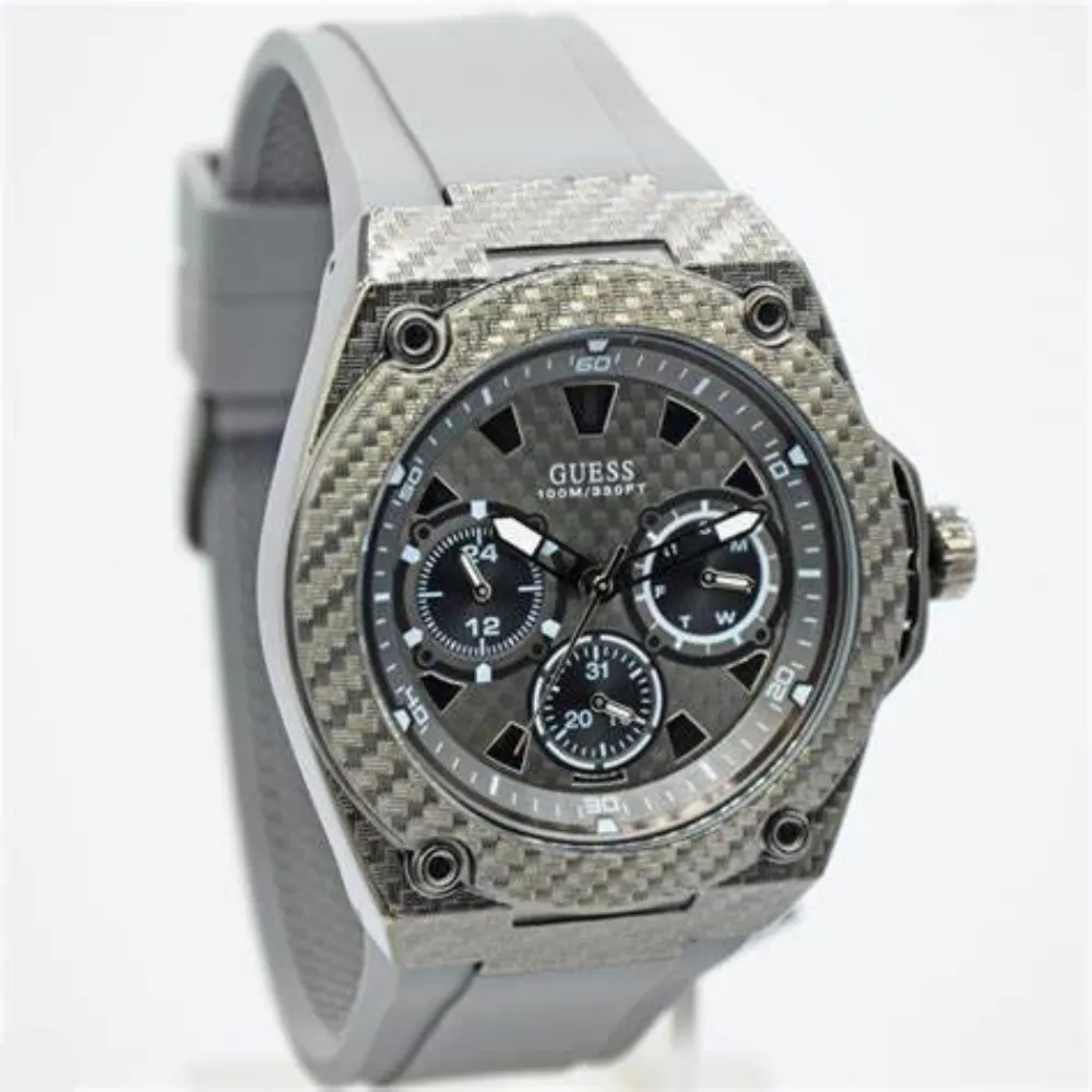 Mens Silver Gray Guess Watch W1048G1 Quartz Analog Sports Reloj para Hombre