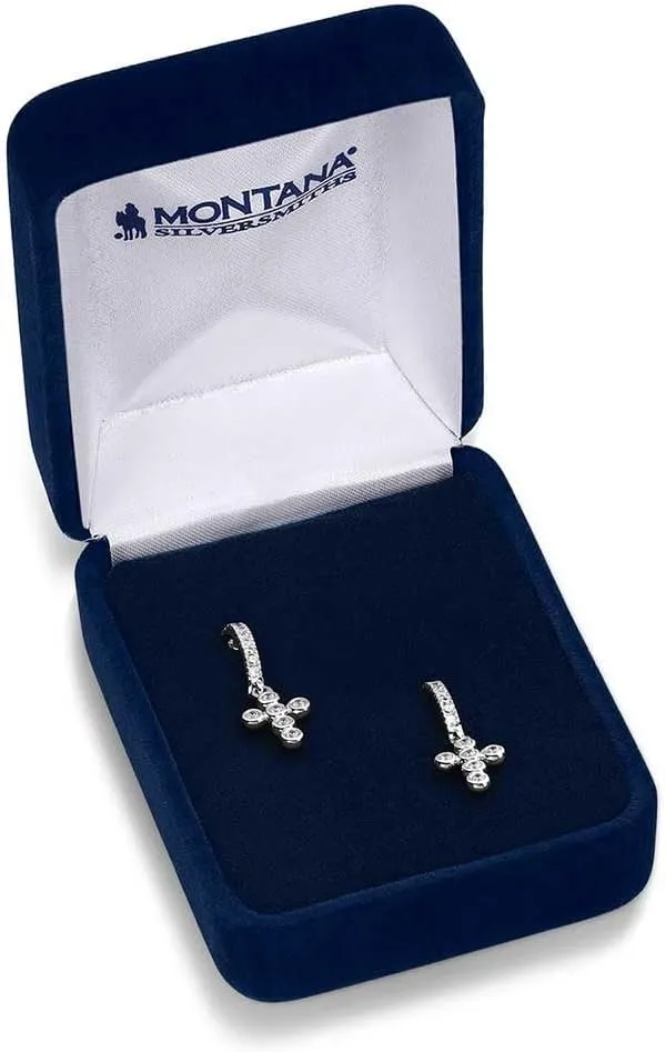 Montana Silversmiths Simple Belief Crystal Cross Earrings