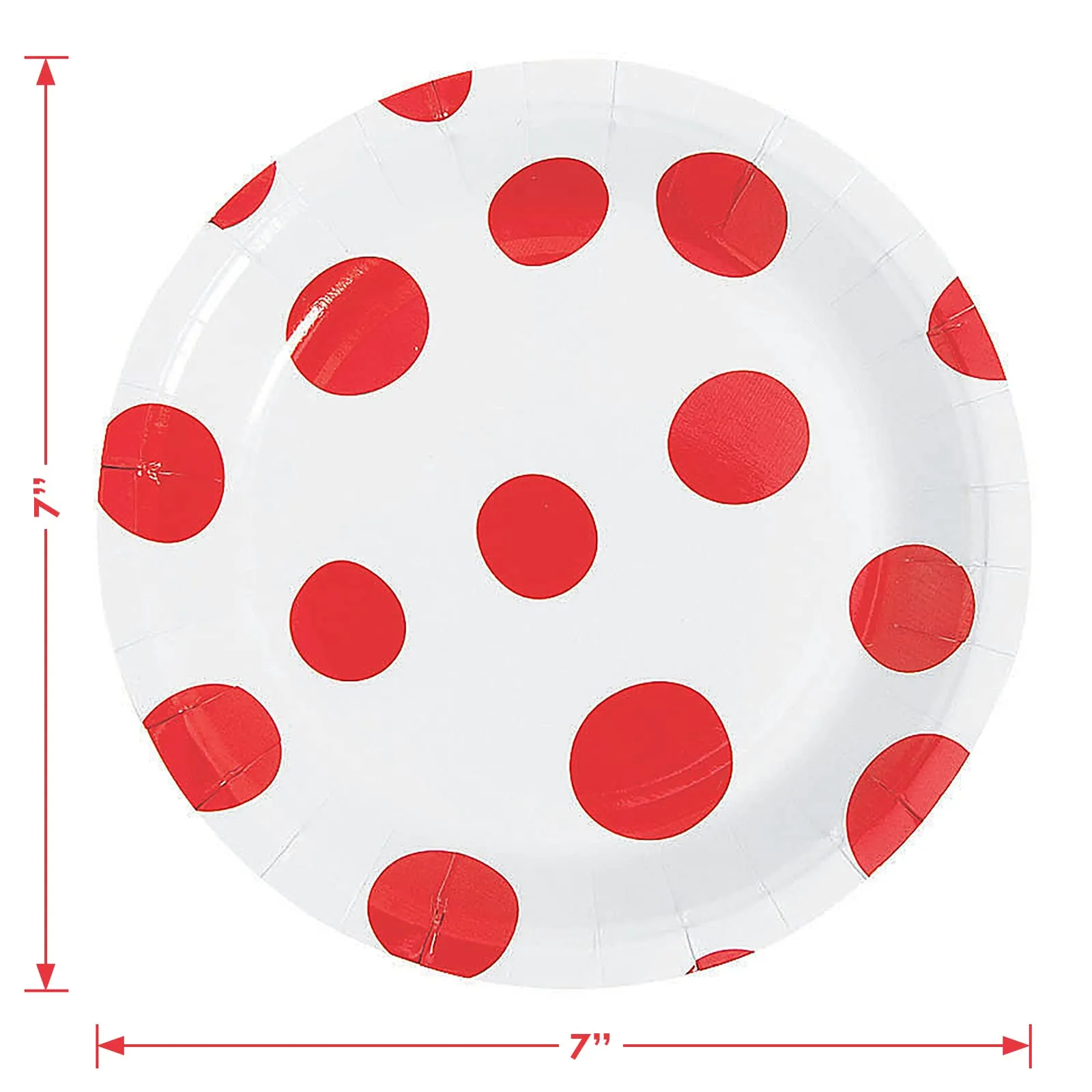 Mushroom Dot Red and White Paper Dessert Plates and Napkins (Serves 16)