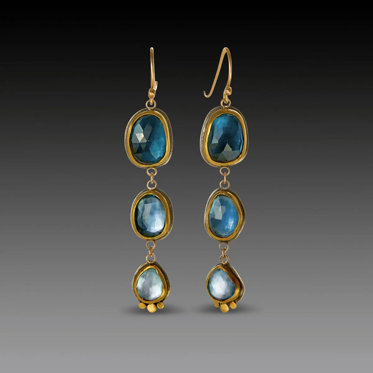 Ombre Blue Topaz Drop Earrings