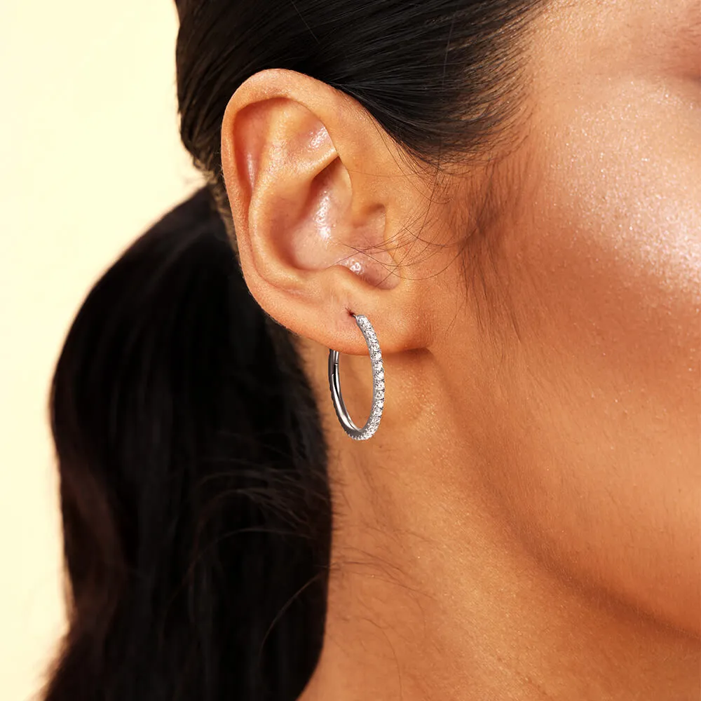 One Row Large Hoop Earring