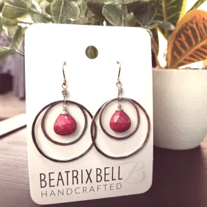 Orbit Earrings • Red Sapphire