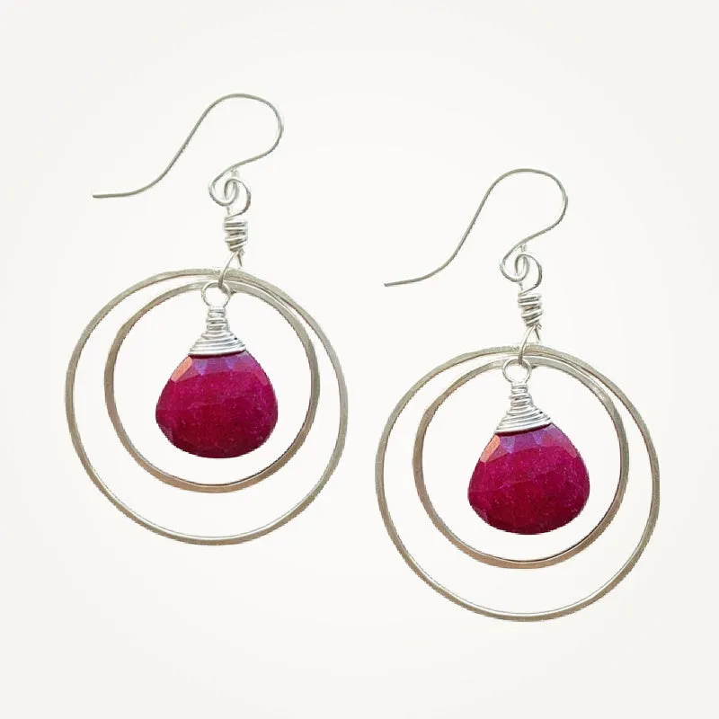 Orbit Earrings • Red Sapphire