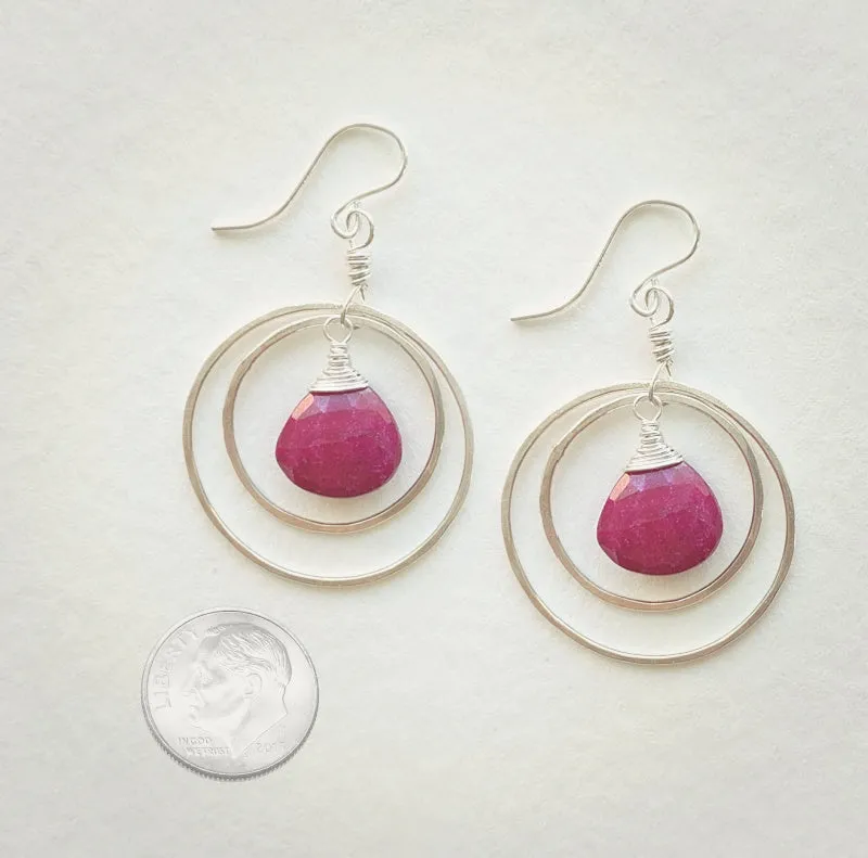 Orbit Earrings • Red Sapphire