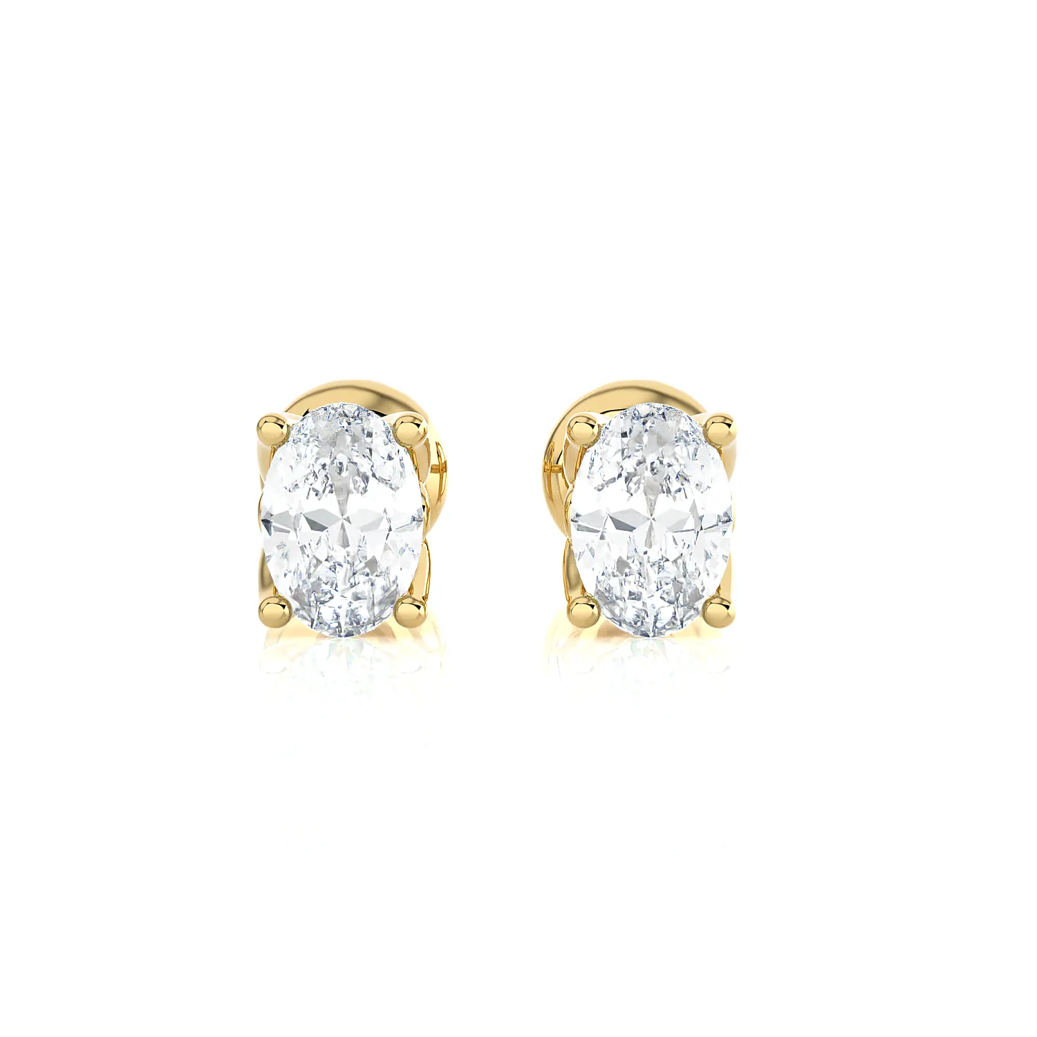 Oval Lab Grown Diamond Solitaire Stud Earrings