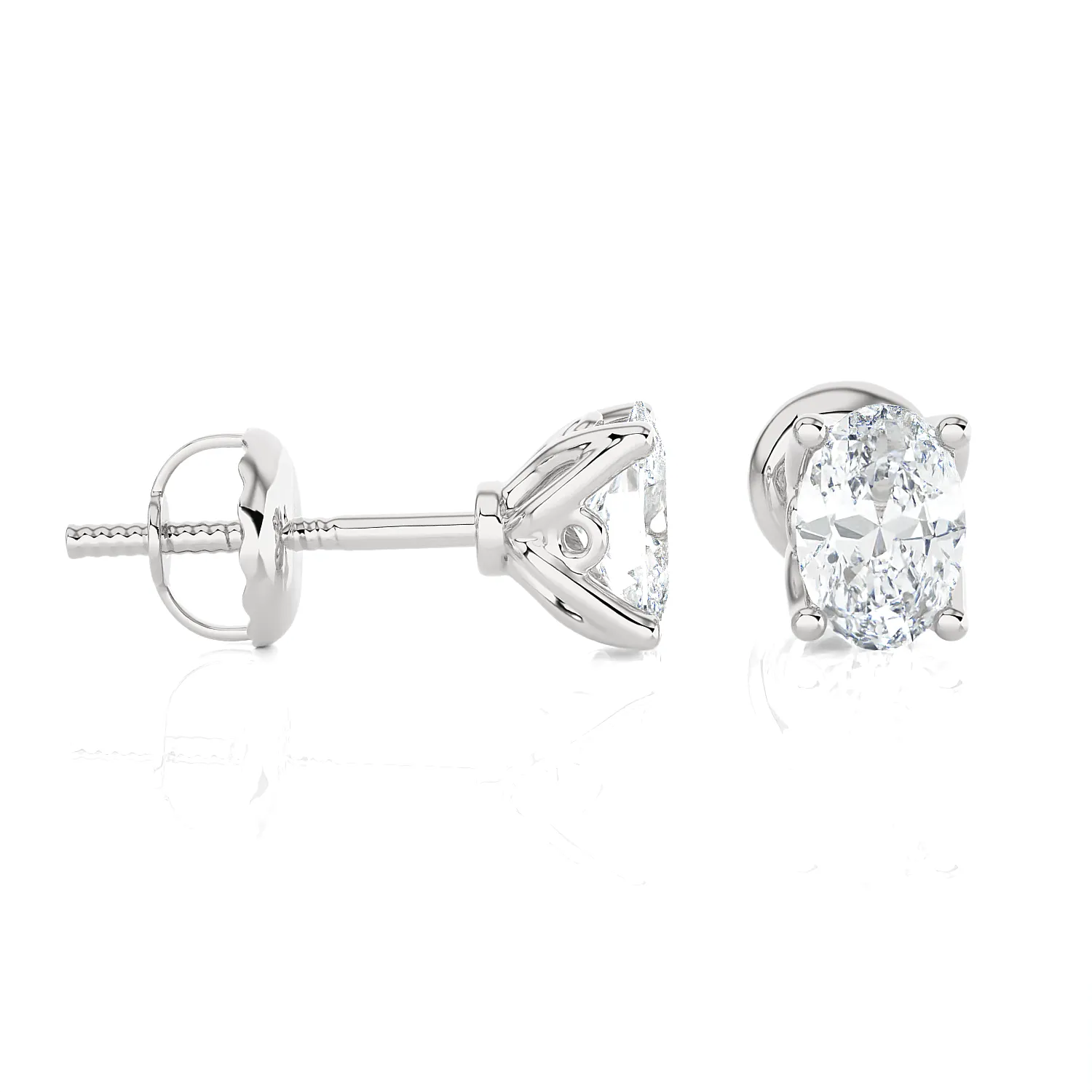 Oval Lab Grown Diamond Solitaire Stud Earrings