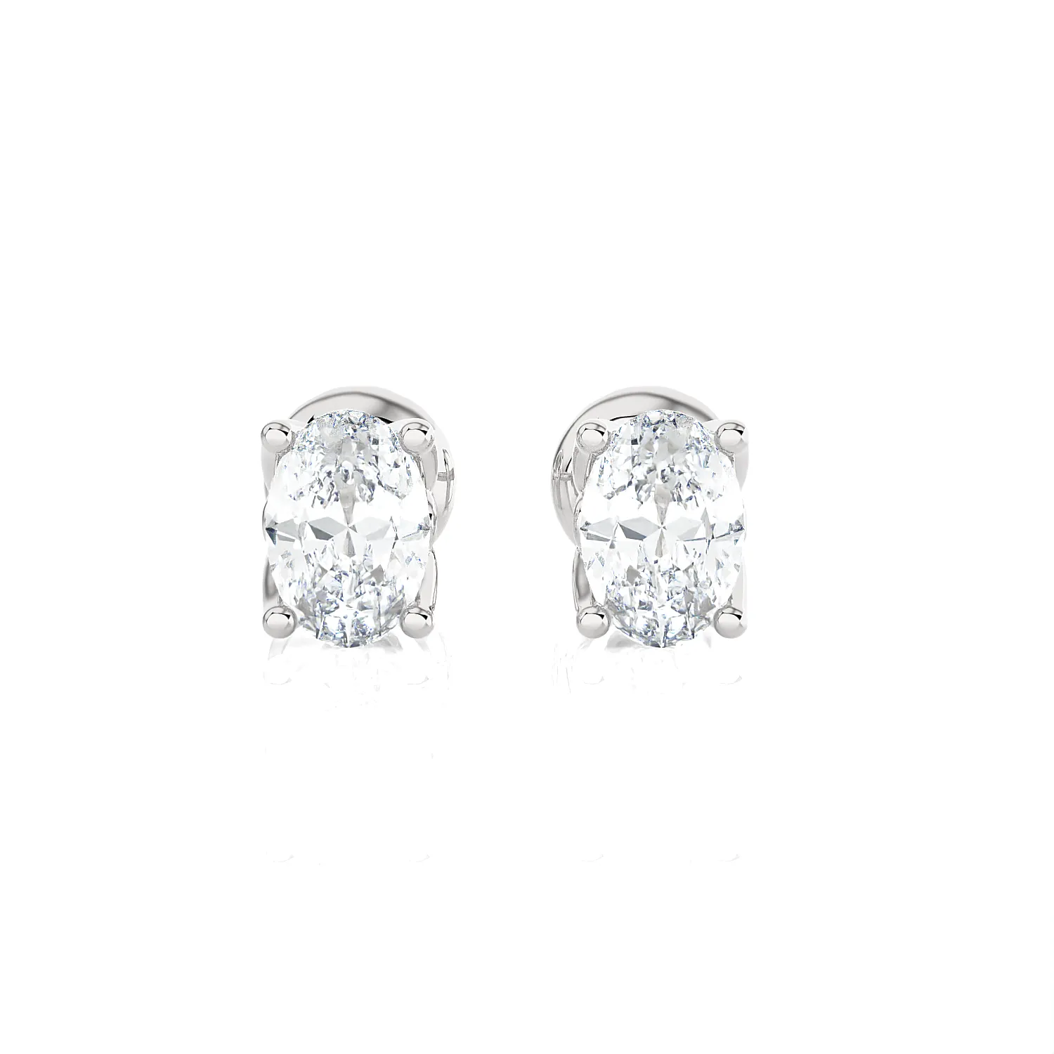 Oval Lab Grown Diamond Solitaire Stud Earrings