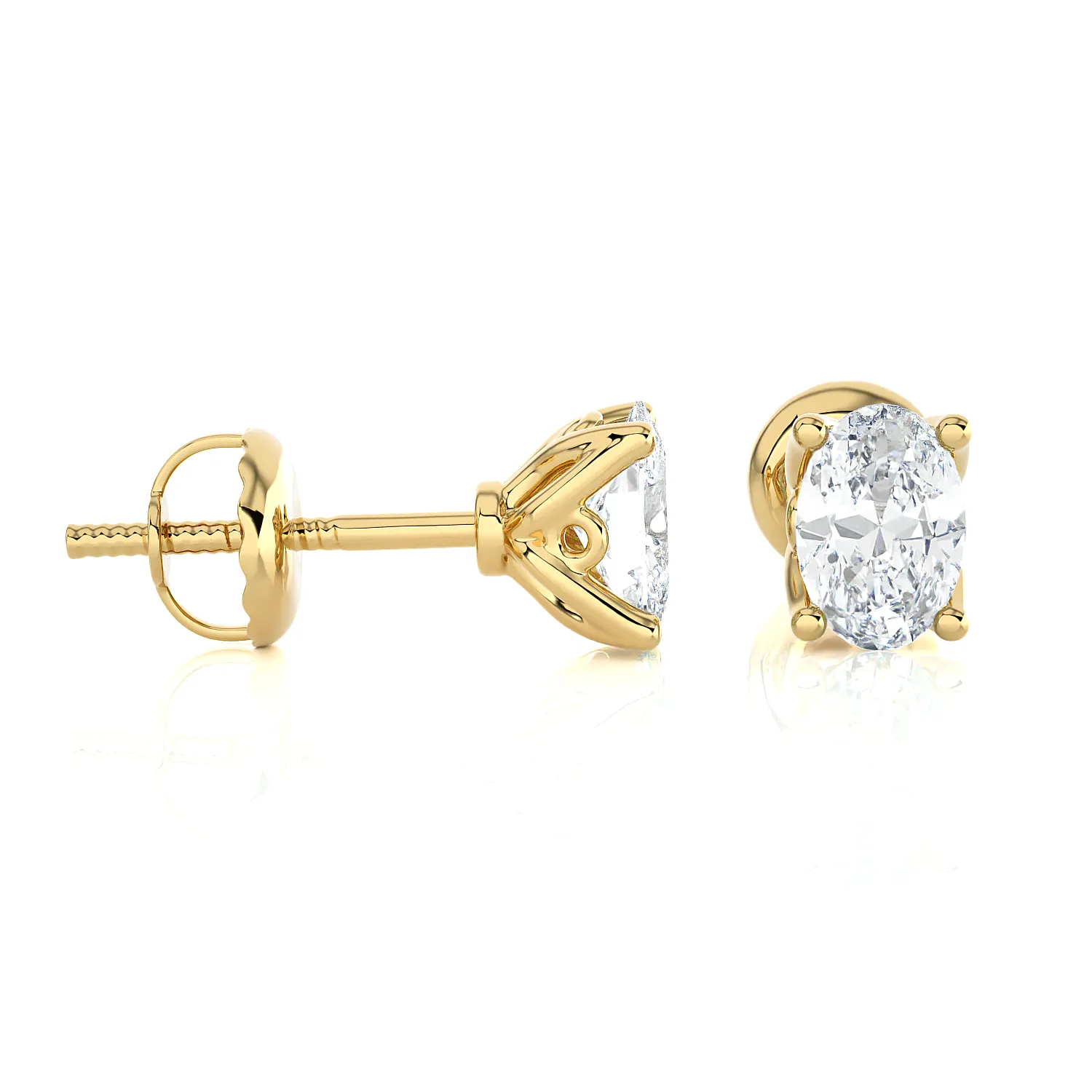 Oval Lab Grown Diamond Solitaire Stud Earrings