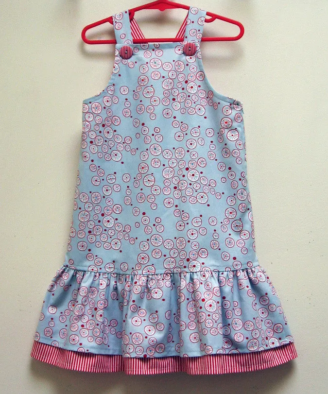 Party frock sewing pattern  LUCY LOU sizes 1 to 10 years 2 versions included. PDF pattern.