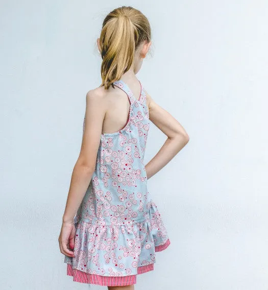 Party frock sewing pattern  LUCY LOU sizes 1 to 10 years 2 versions included. PDF pattern.