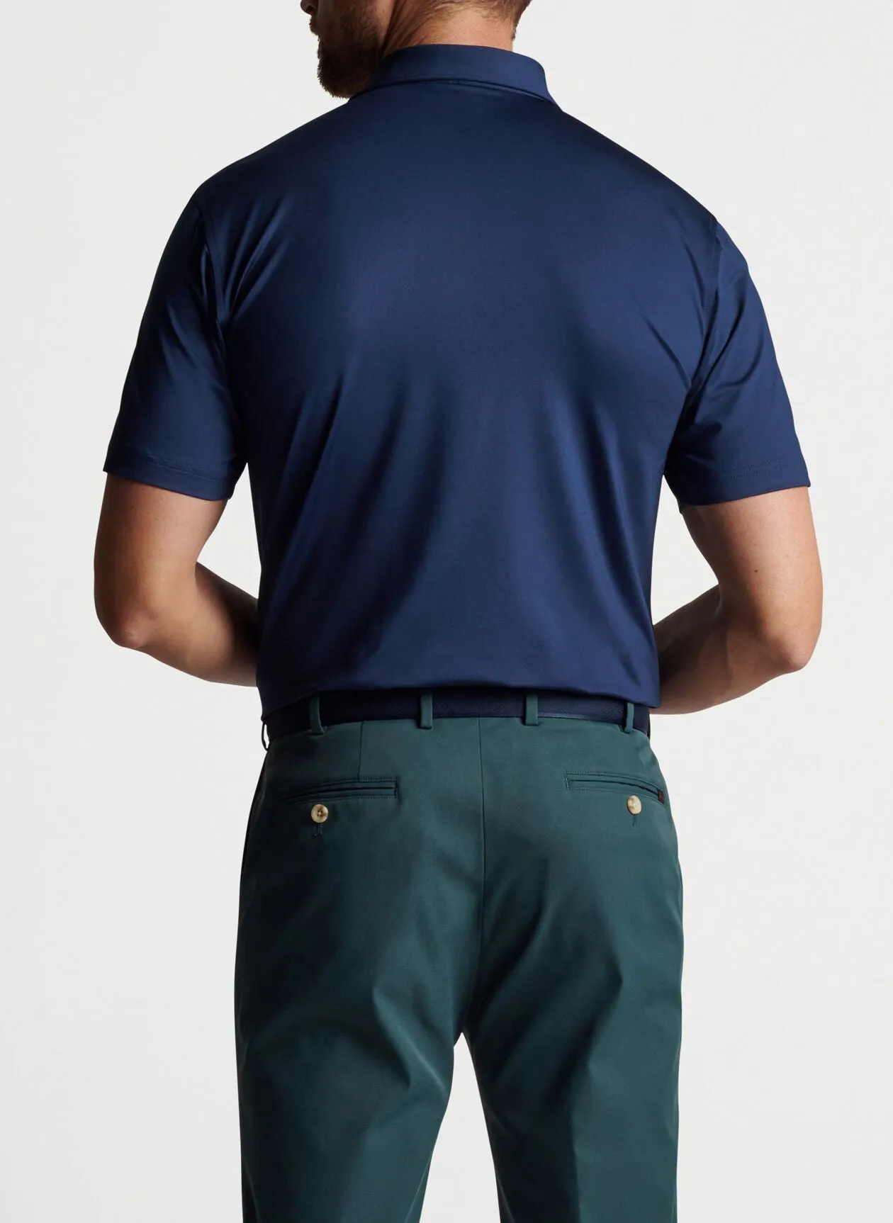 Peter Millar Performance Self Collar Custom Polos, Navy