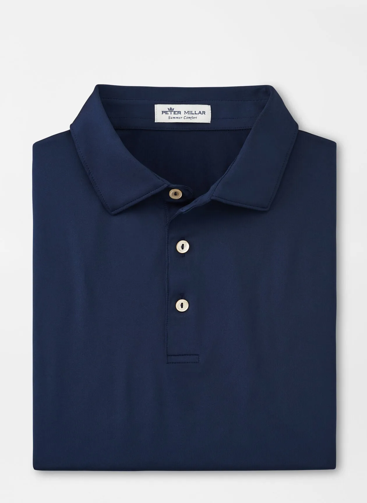 Peter Millar Performance Self Collar Custom Polos, Navy