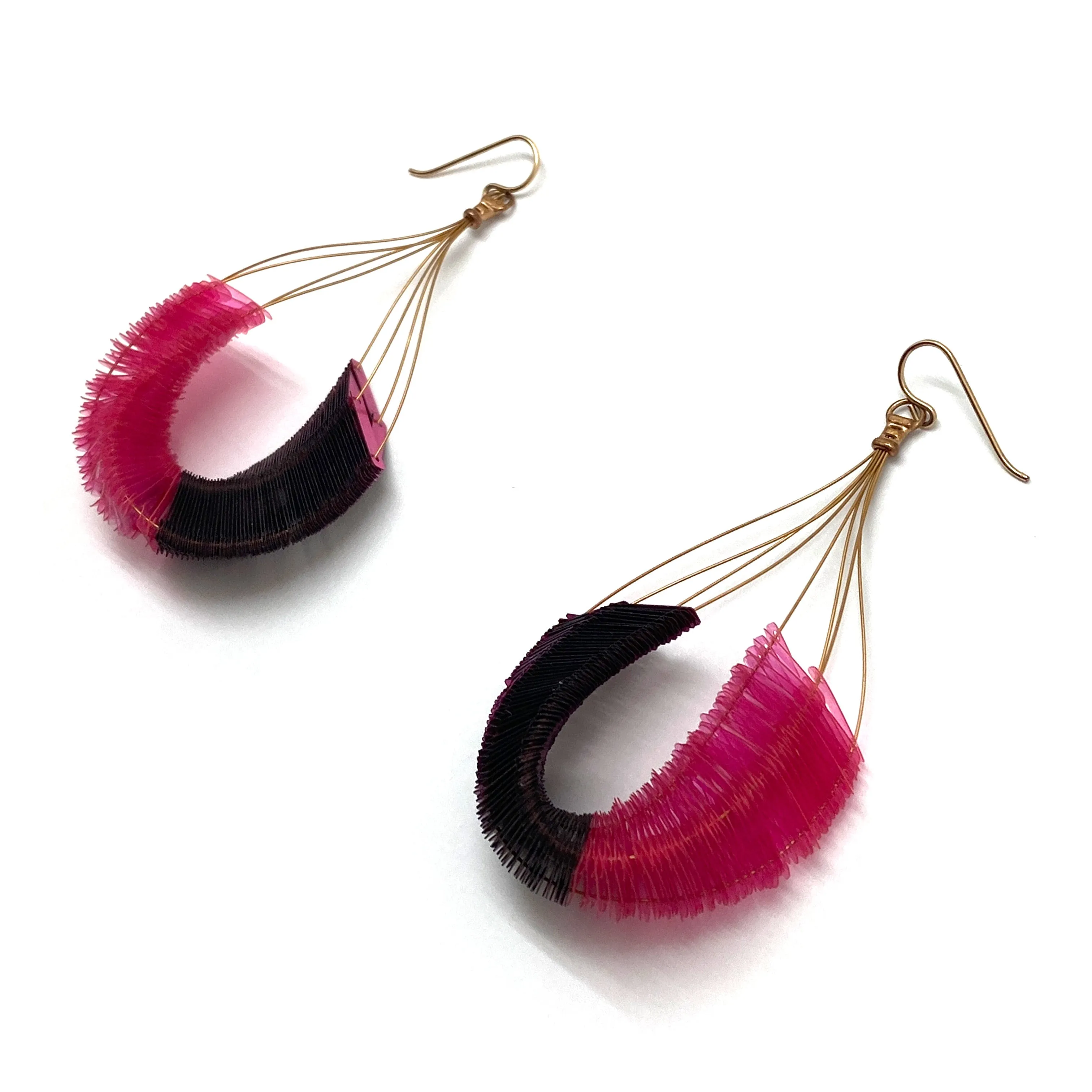 Pink Sequin Cascade Earrings