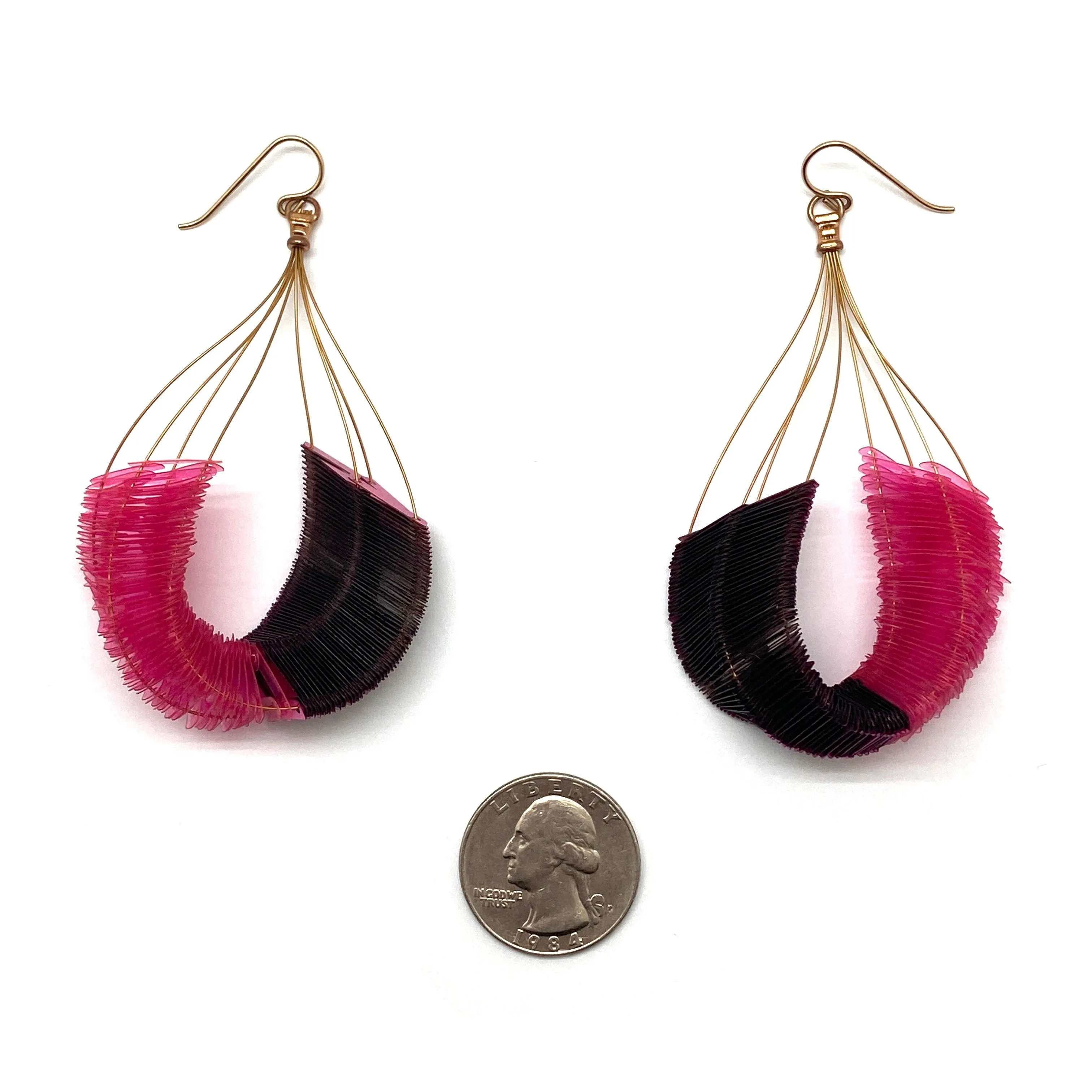 Pink Sequin Cascade Earrings