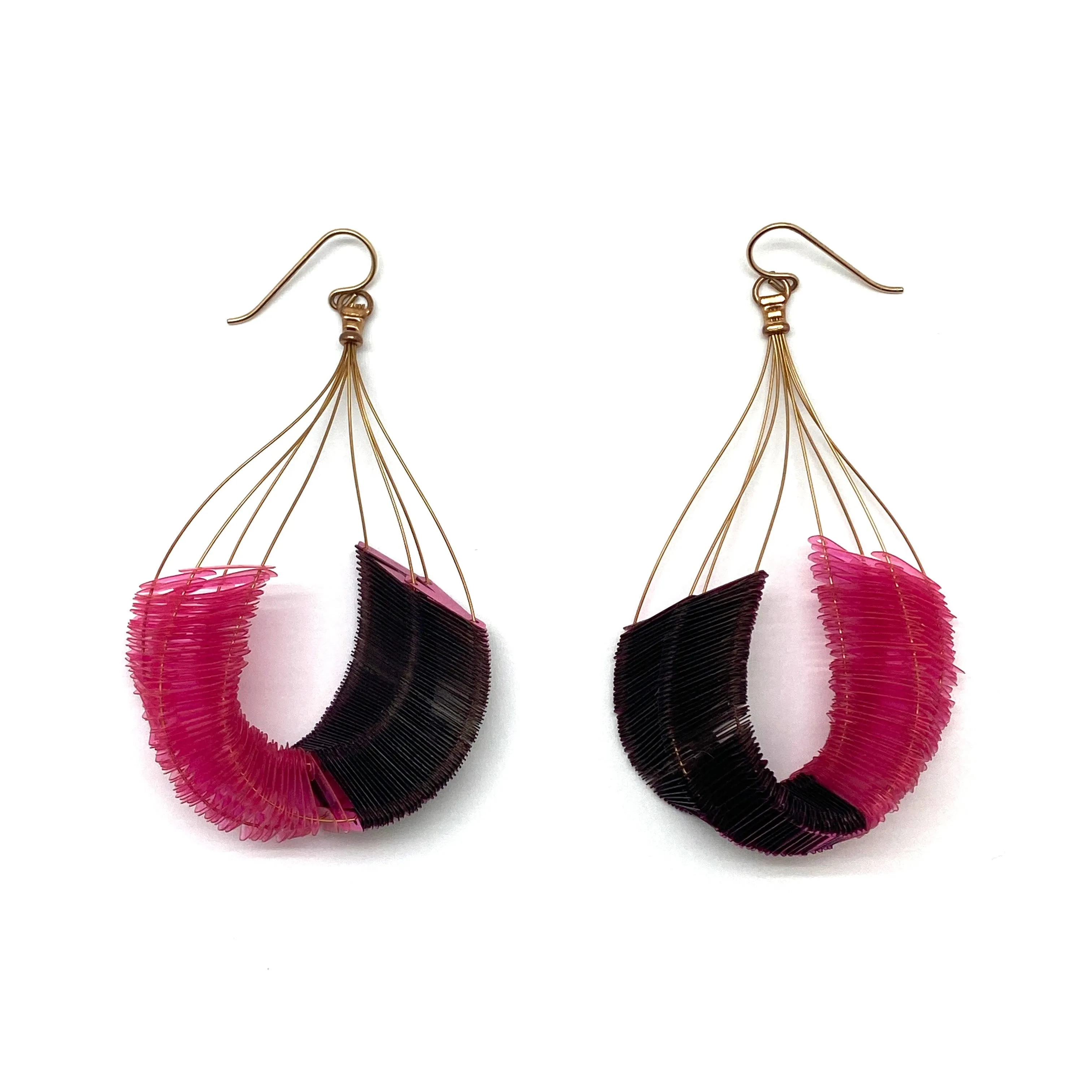 Pink Sequin Cascade Earrings