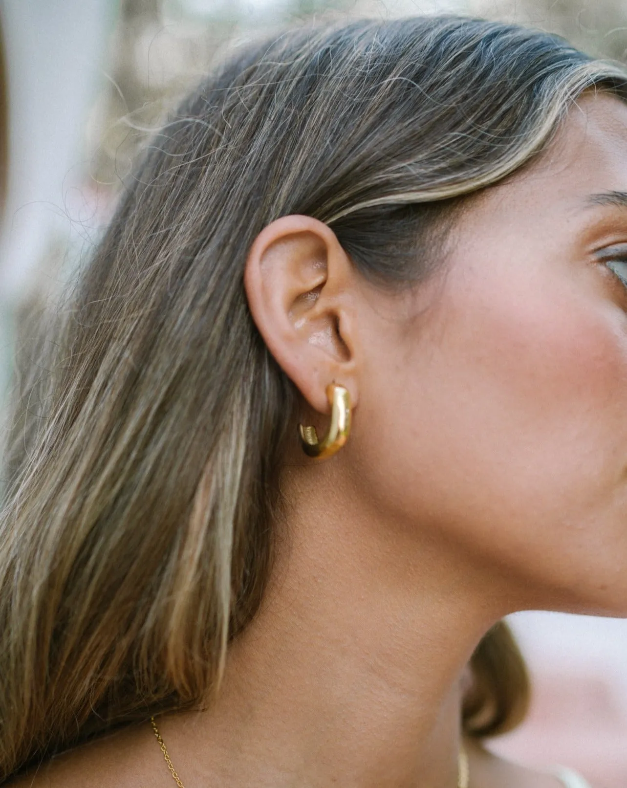 Prismara Irregular Gold Half Hoop Earrings