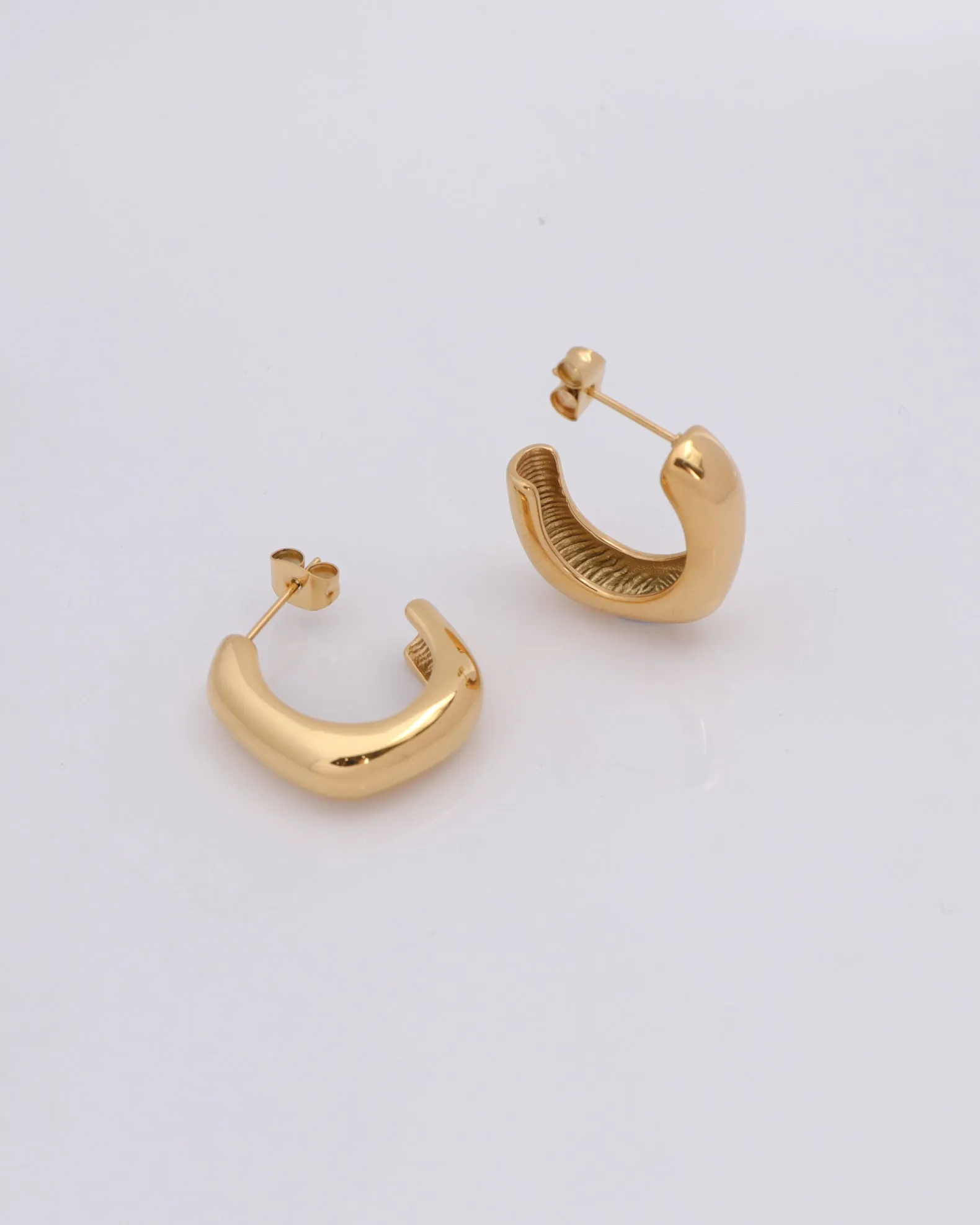 Prismara Irregular Gold Half Hoop Earrings