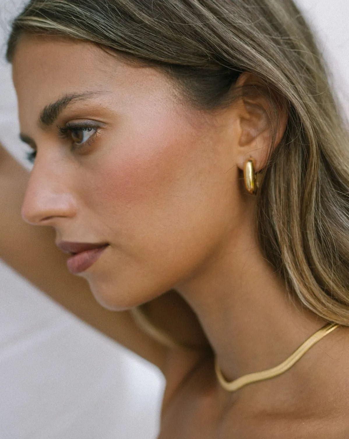 Prismara Irregular Gold Half Hoop Earrings