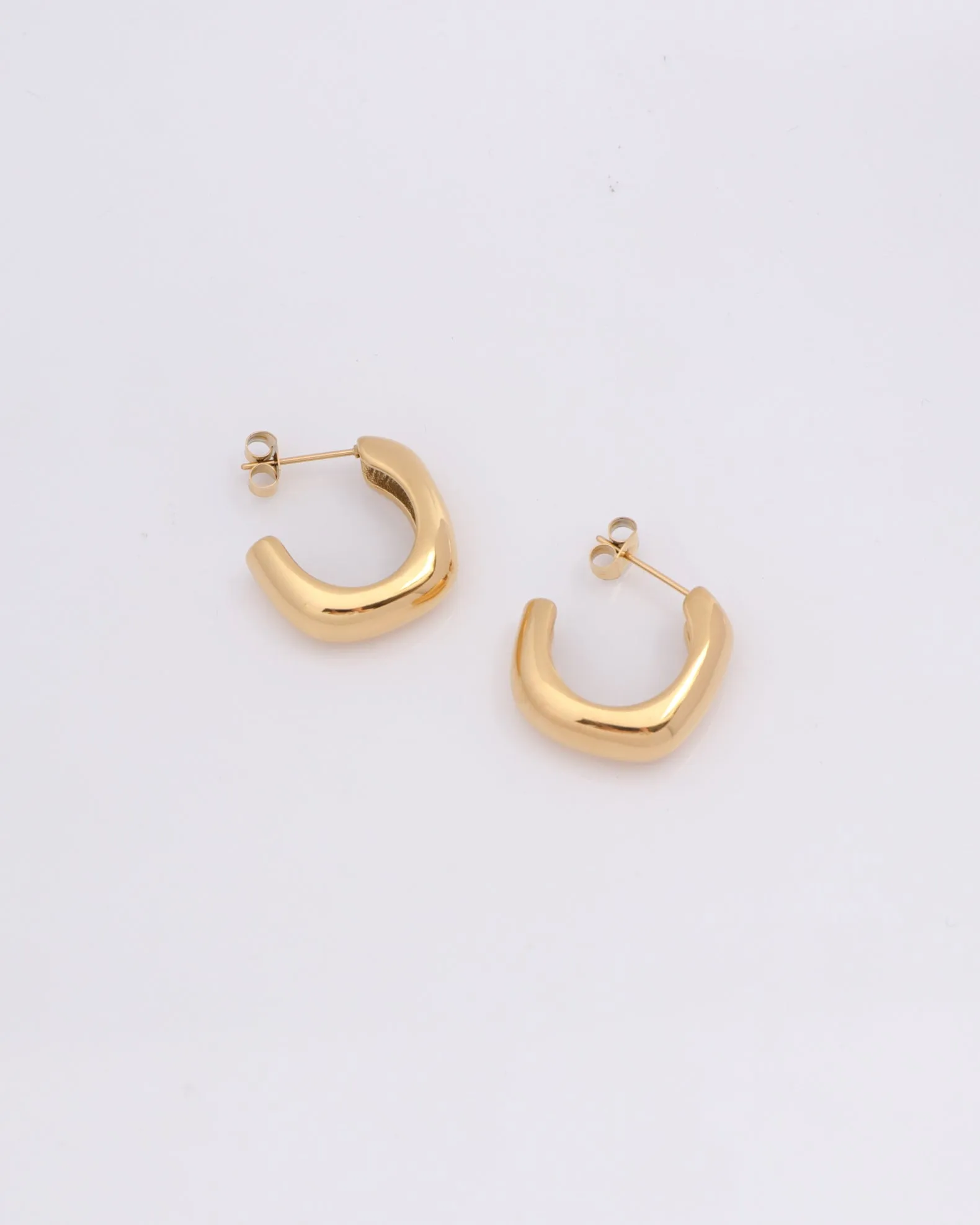 Prismara Irregular Gold Half Hoop Earrings