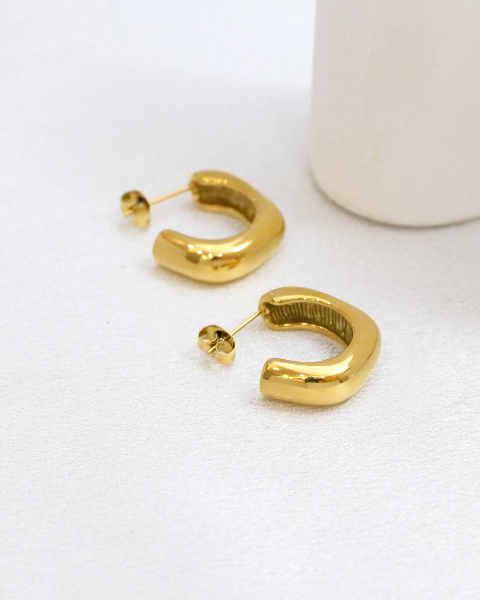 Prismara Irregular Gold Half Hoop Earrings