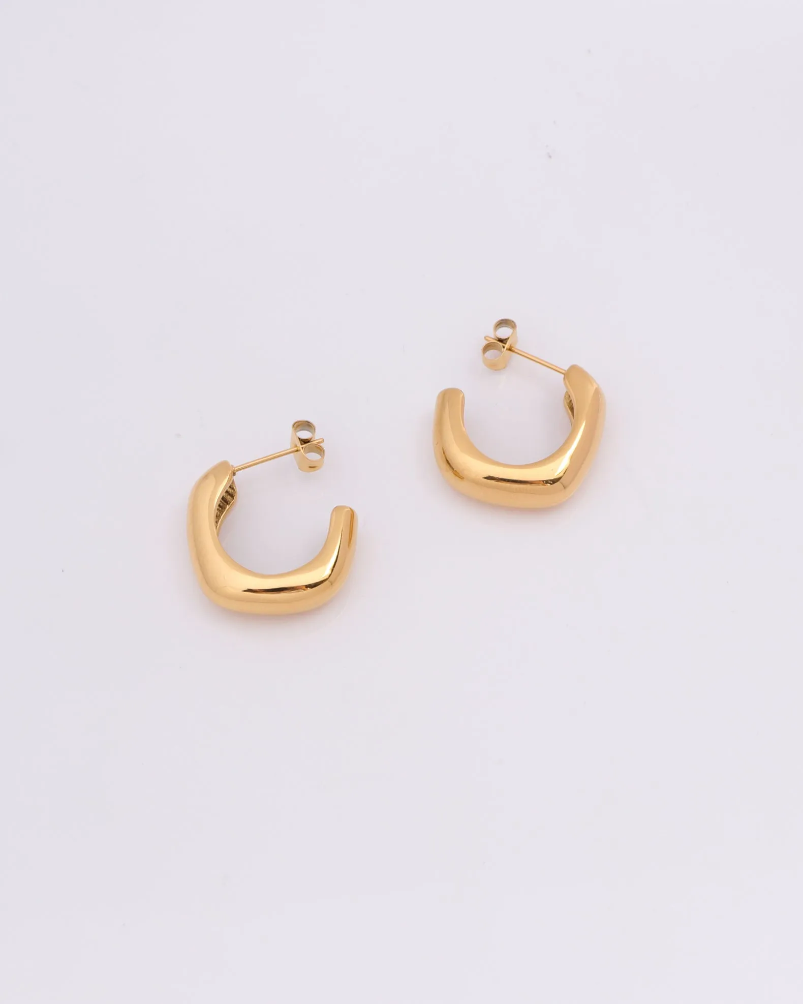 Prismara Irregular Gold Half Hoop Earrings