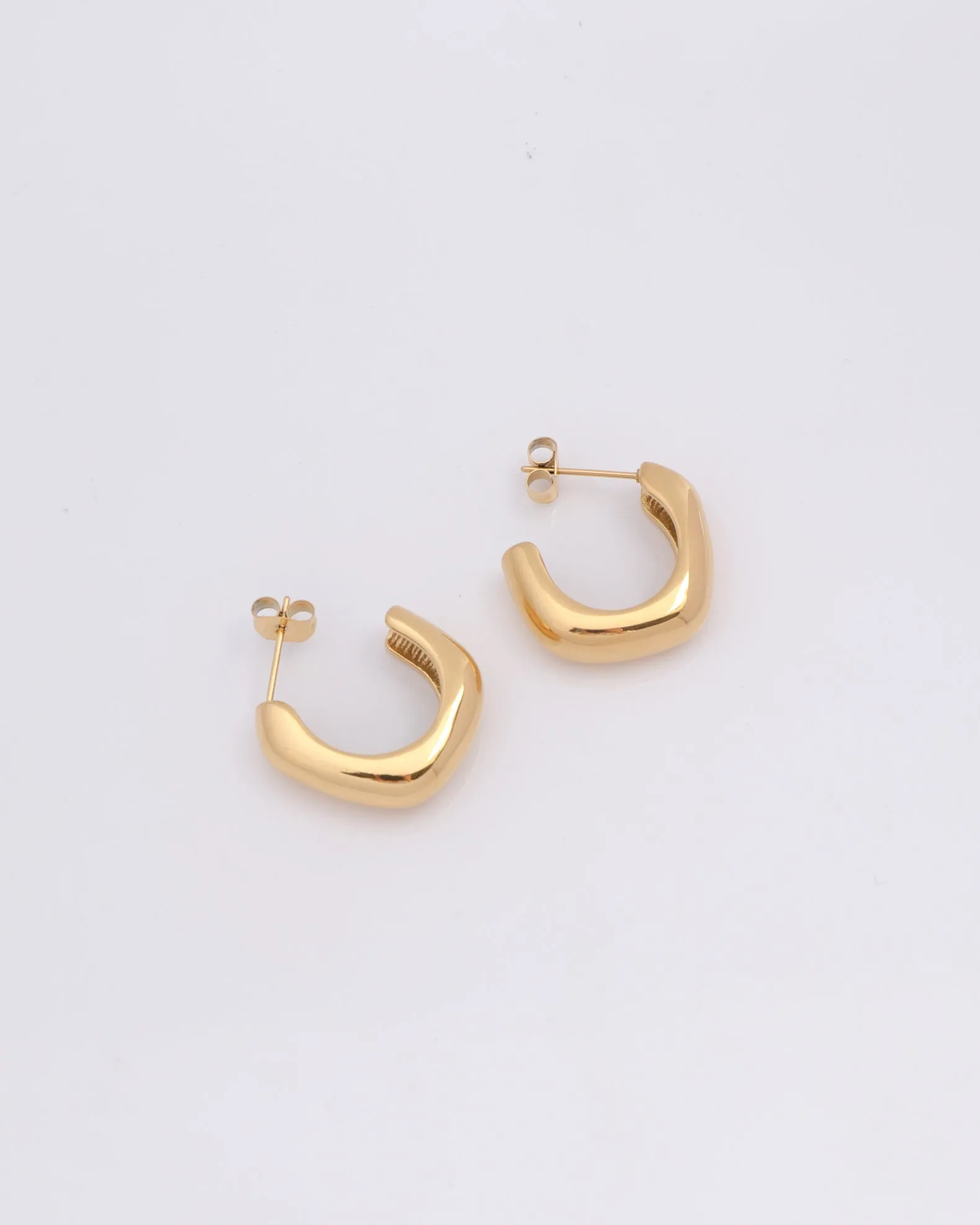 Prismara Irregular Gold Half Hoop Earrings